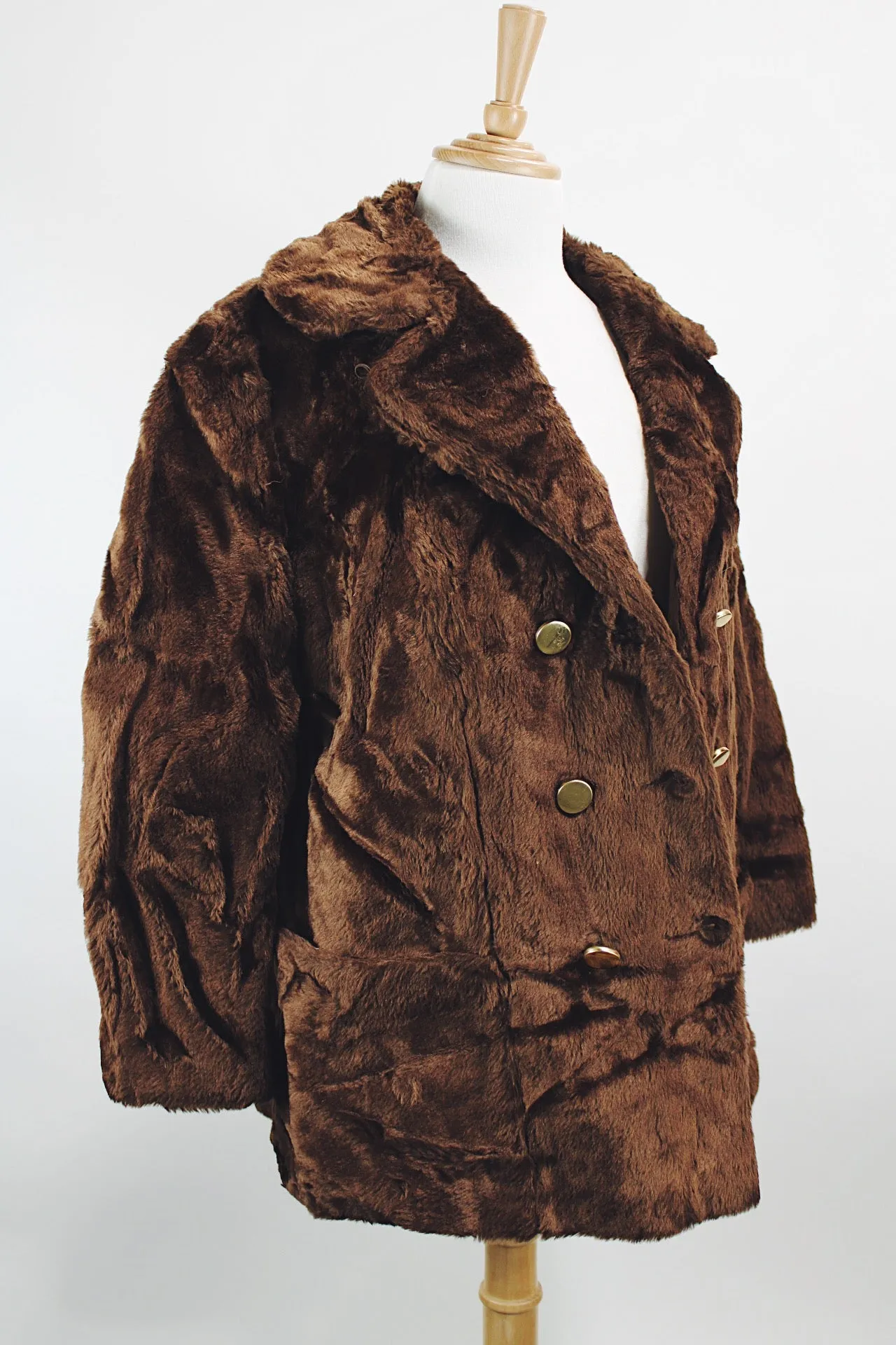 Faux Fur Pea Coat