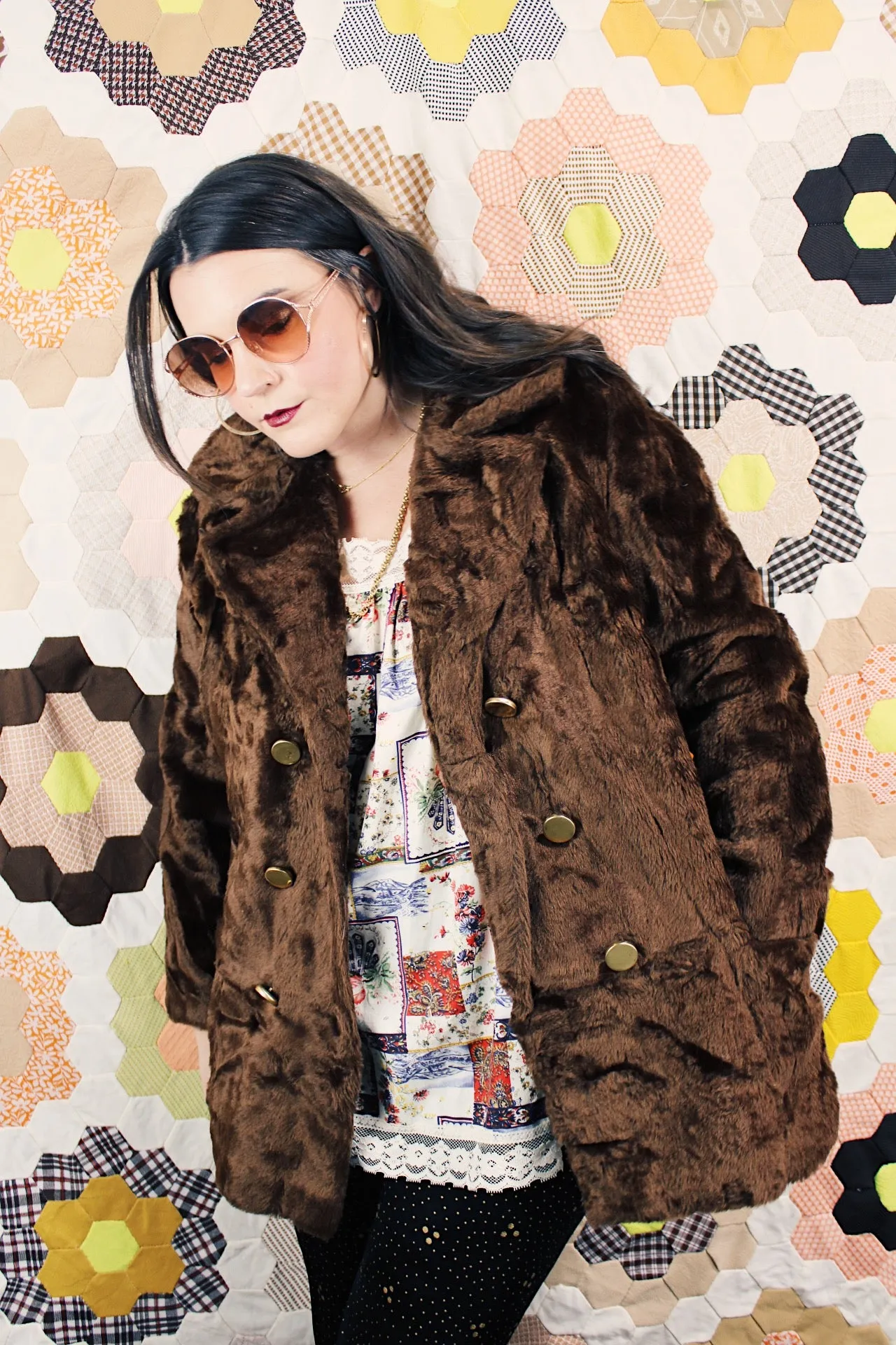 Faux Fur Pea Coat