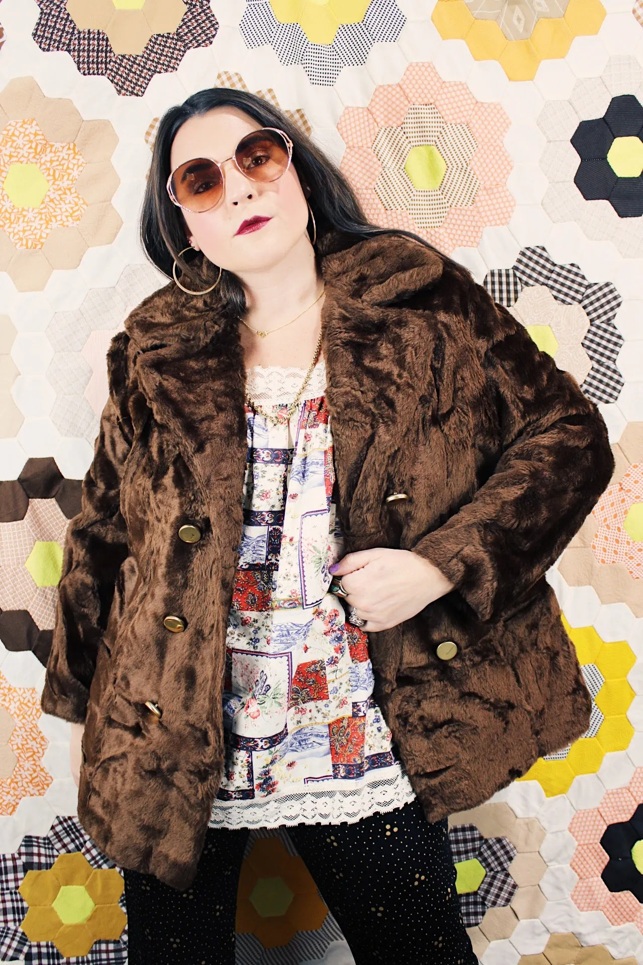 Faux Fur Pea Coat