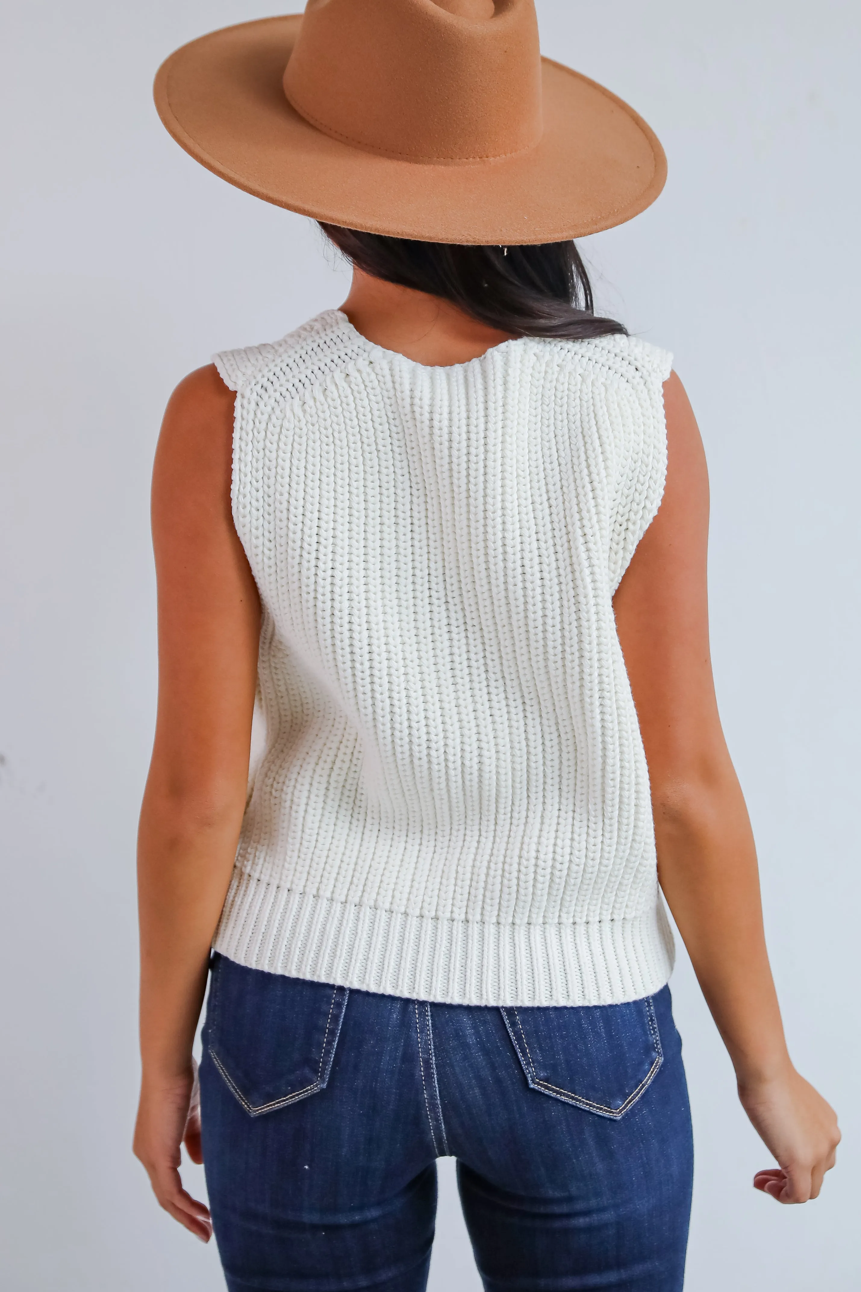 FINAL SALE - Cozy Guarantee Ivory Sweater Vest