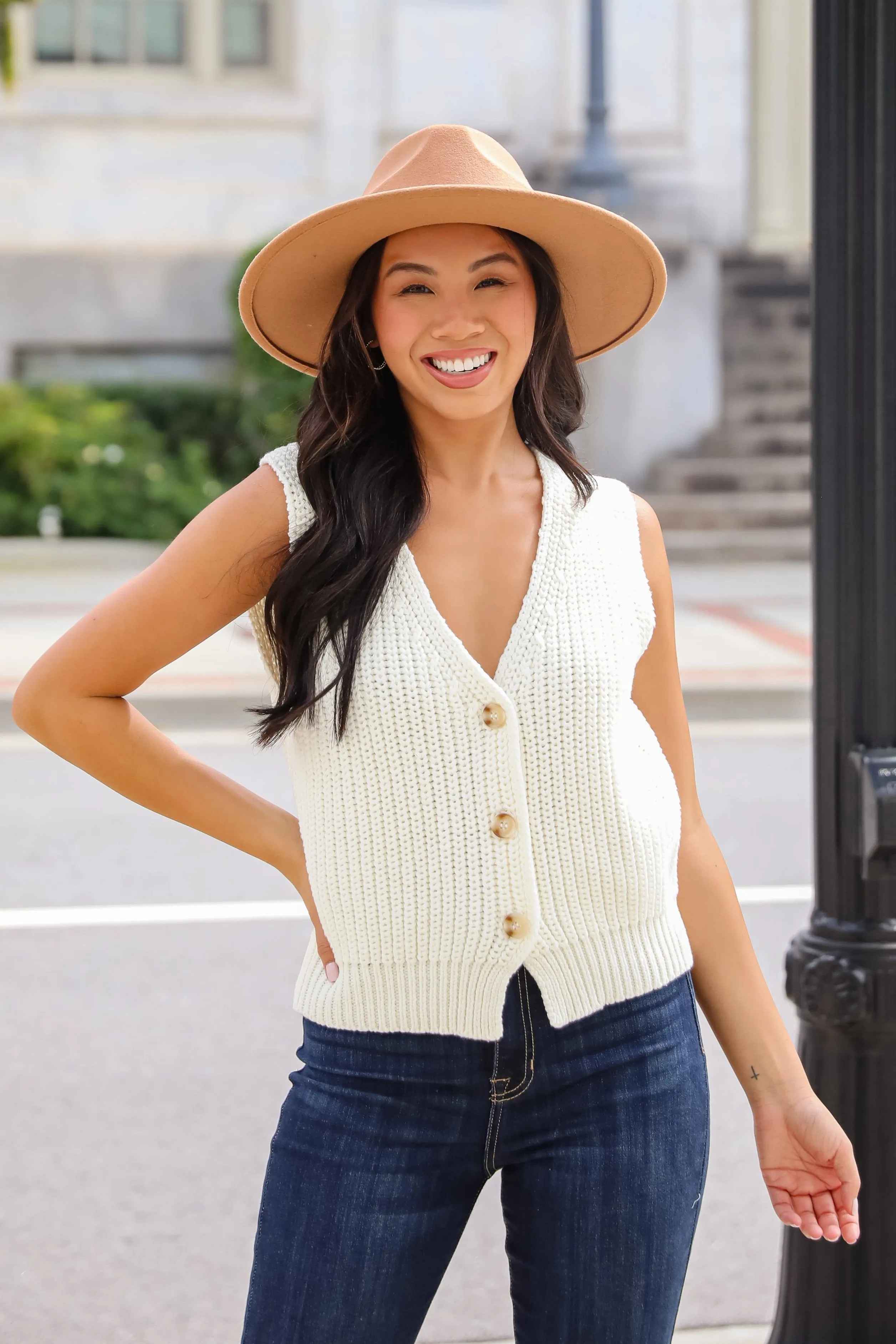 FINAL SALE - Cozy Guarantee Ivory Sweater Vest