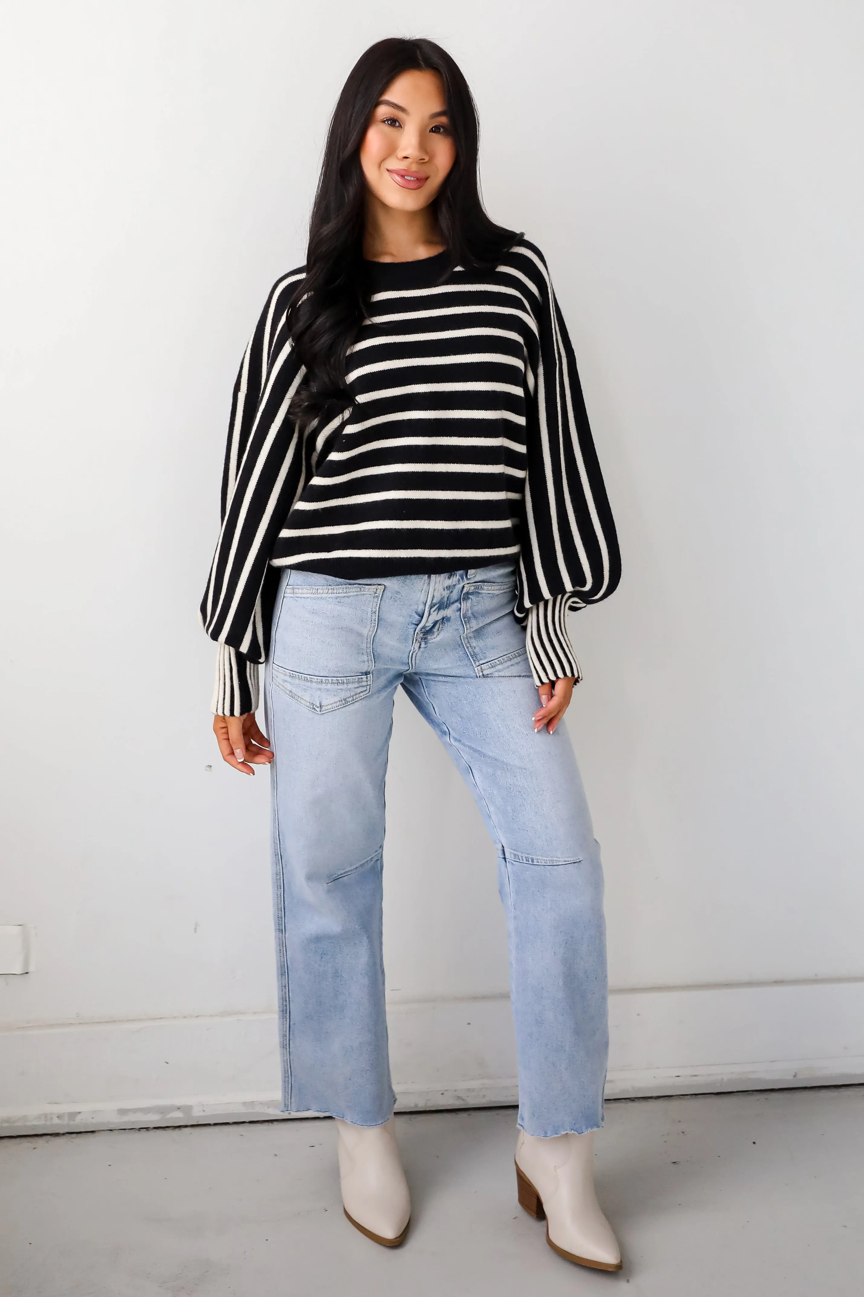 FINAL SALE - Popular Pick Black Striped Sweater