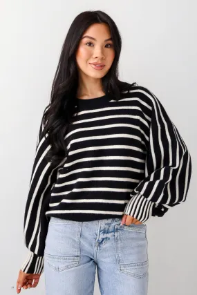 FINAL SALE - Popular Pick Black Striped Sweater
