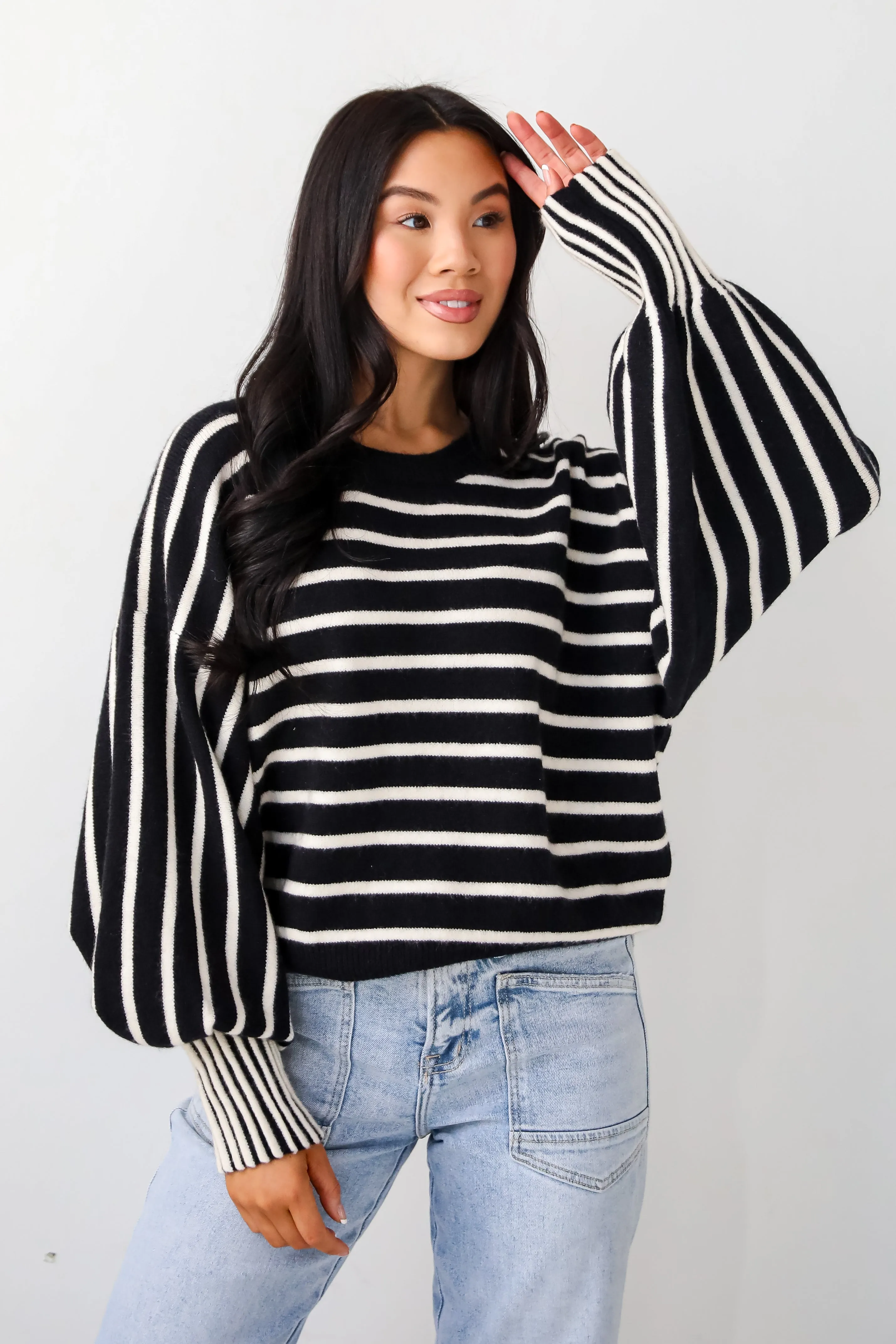 FINAL SALE - Popular Pick Black Striped Sweater