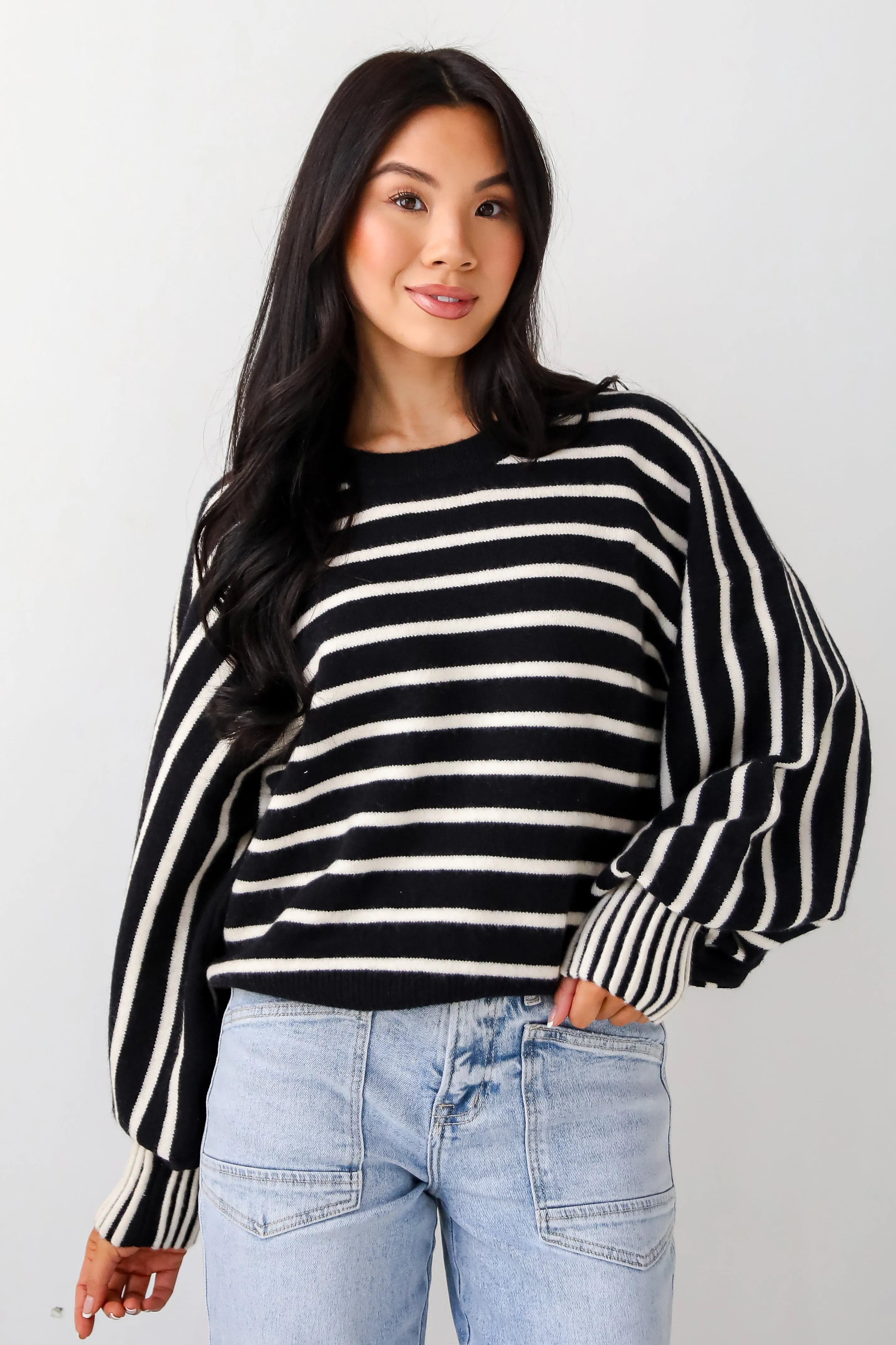 FINAL SALE - Popular Pick Black Striped Sweater