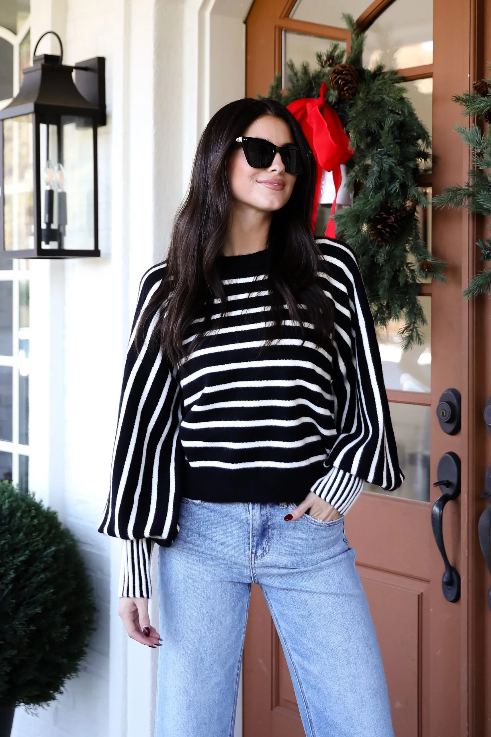 FINAL SALE - Popular Pick Black Striped Sweater