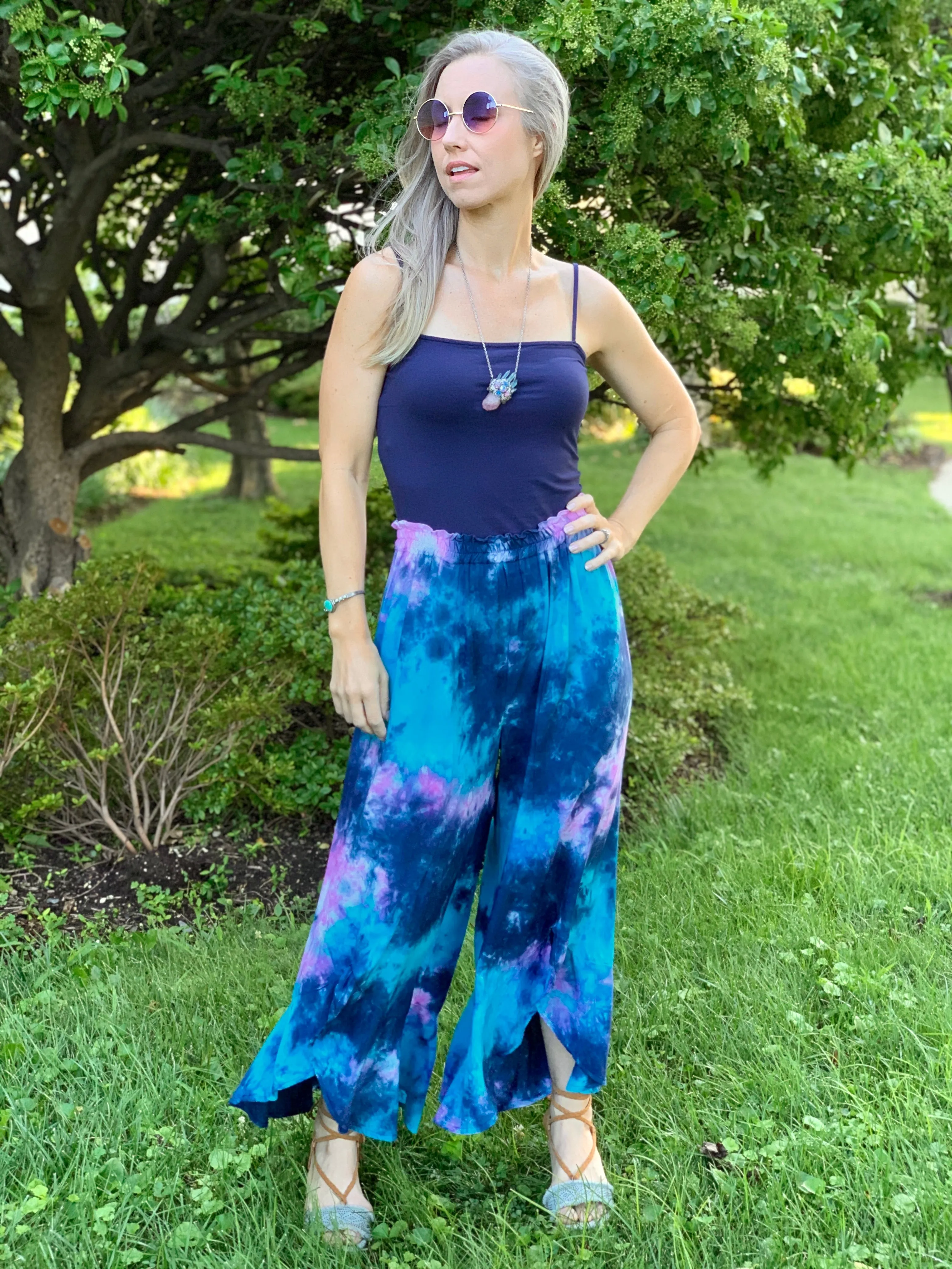 Flared ruffle pants