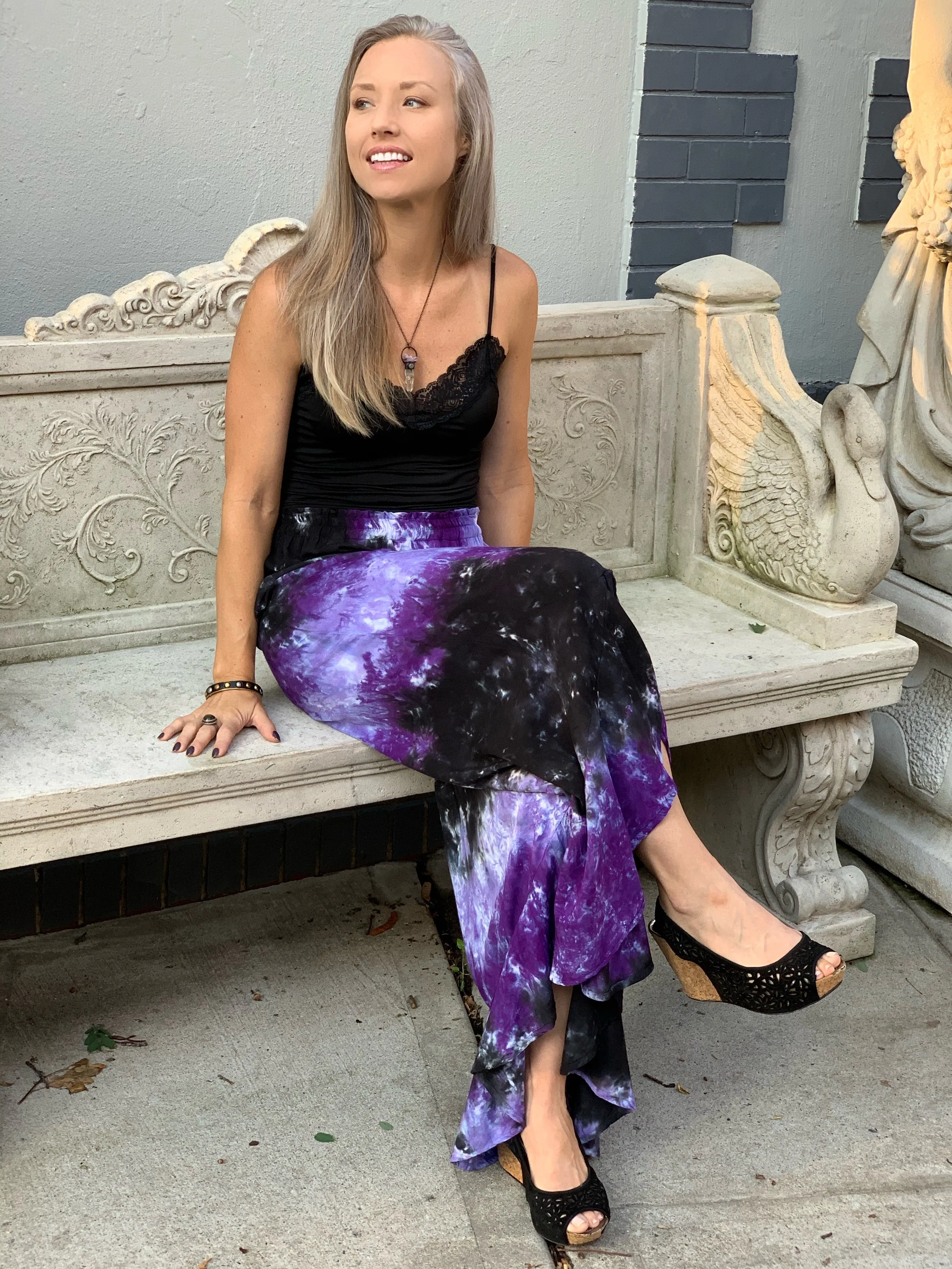 Flared ruffle pants