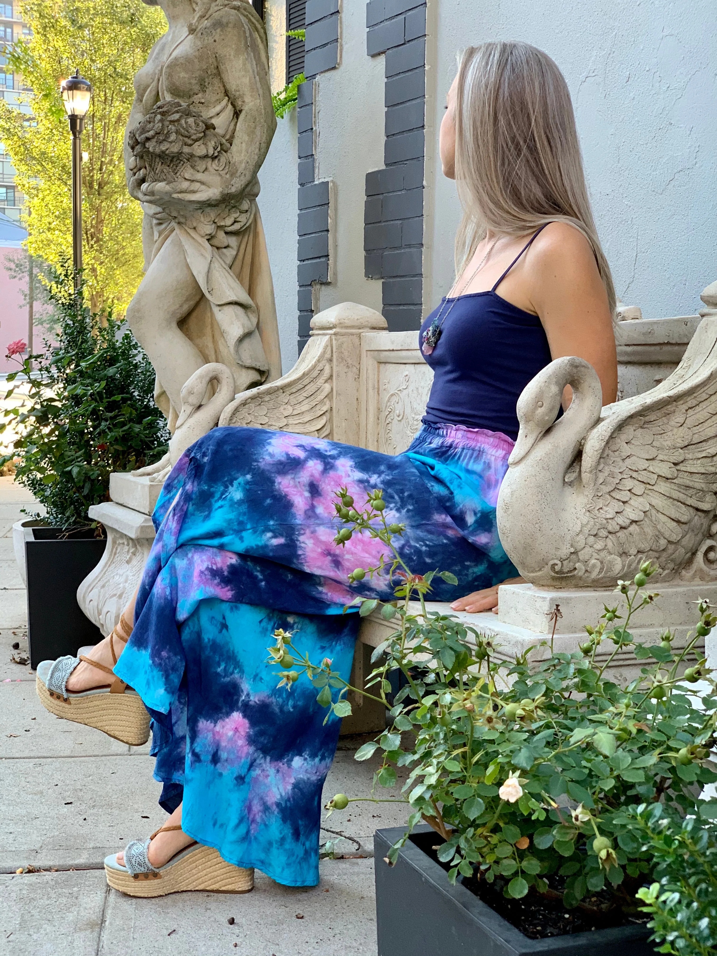 Flared ruffle pants