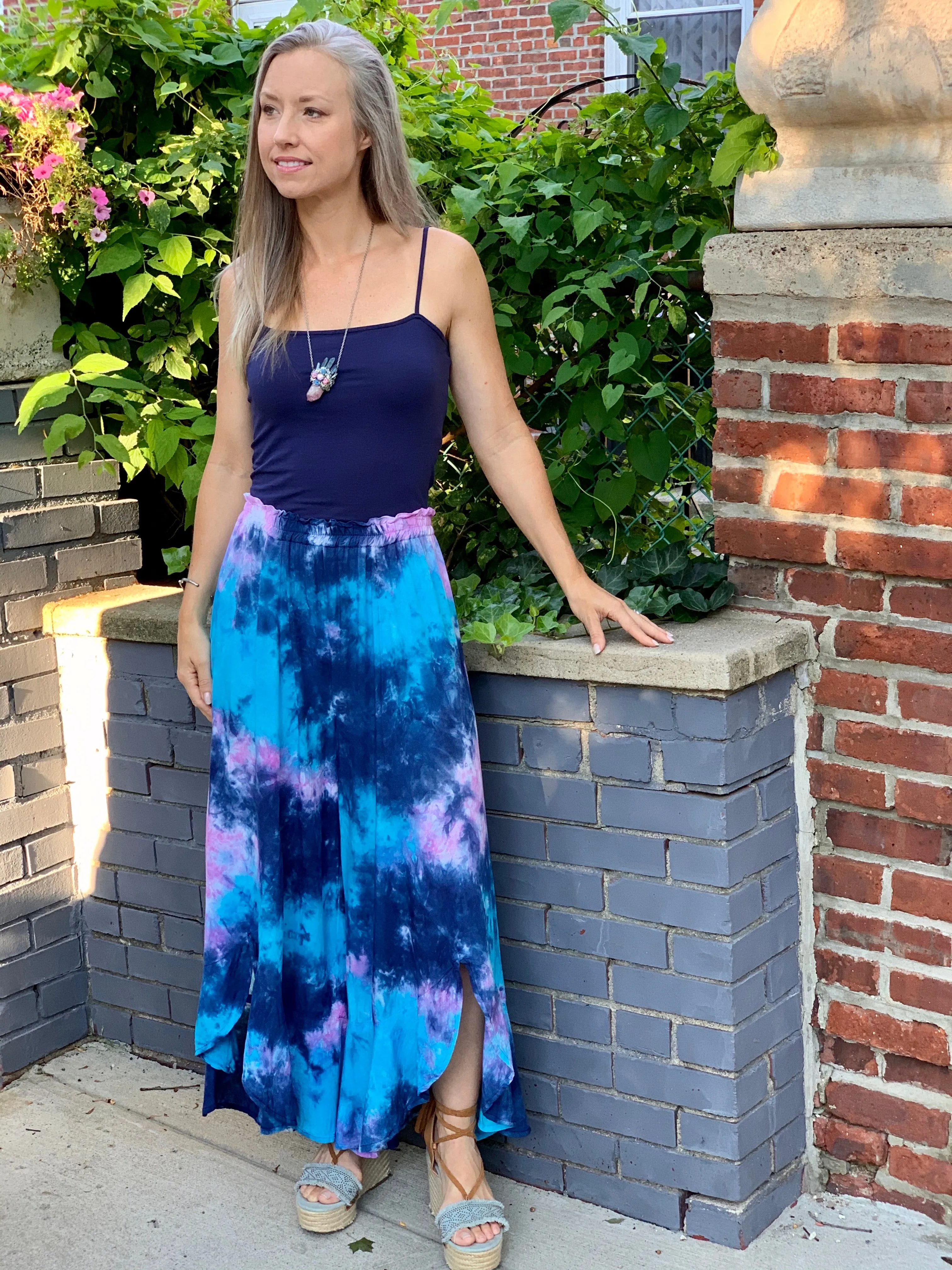 Flared ruffle pants