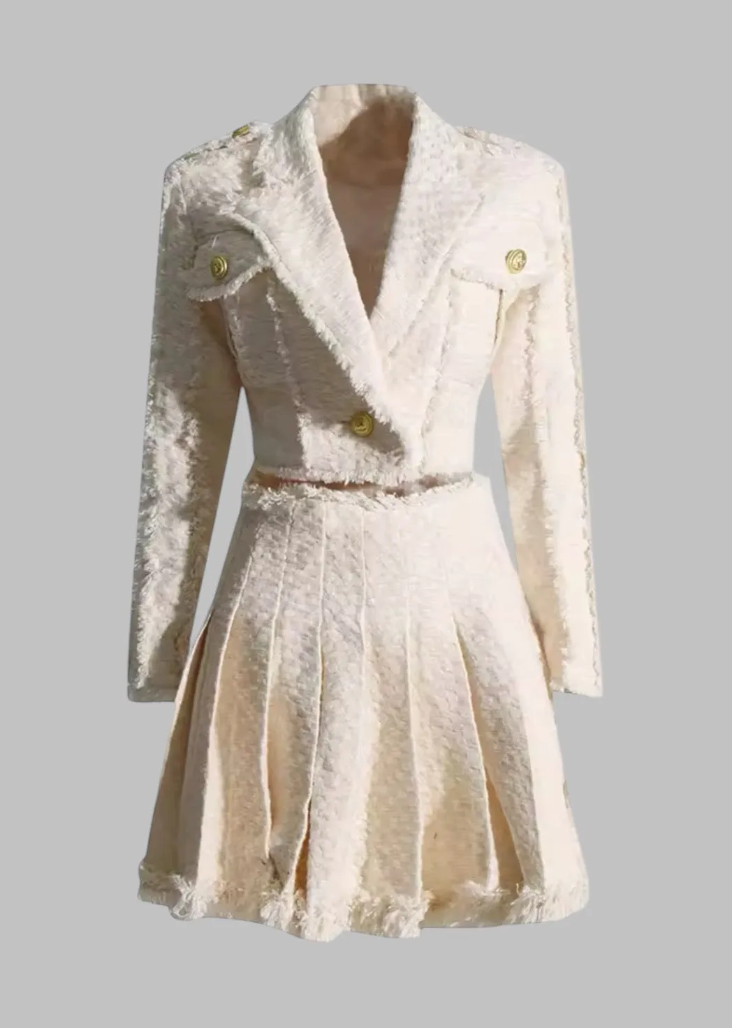 Flavie Fringe Trim Two-Piece Set