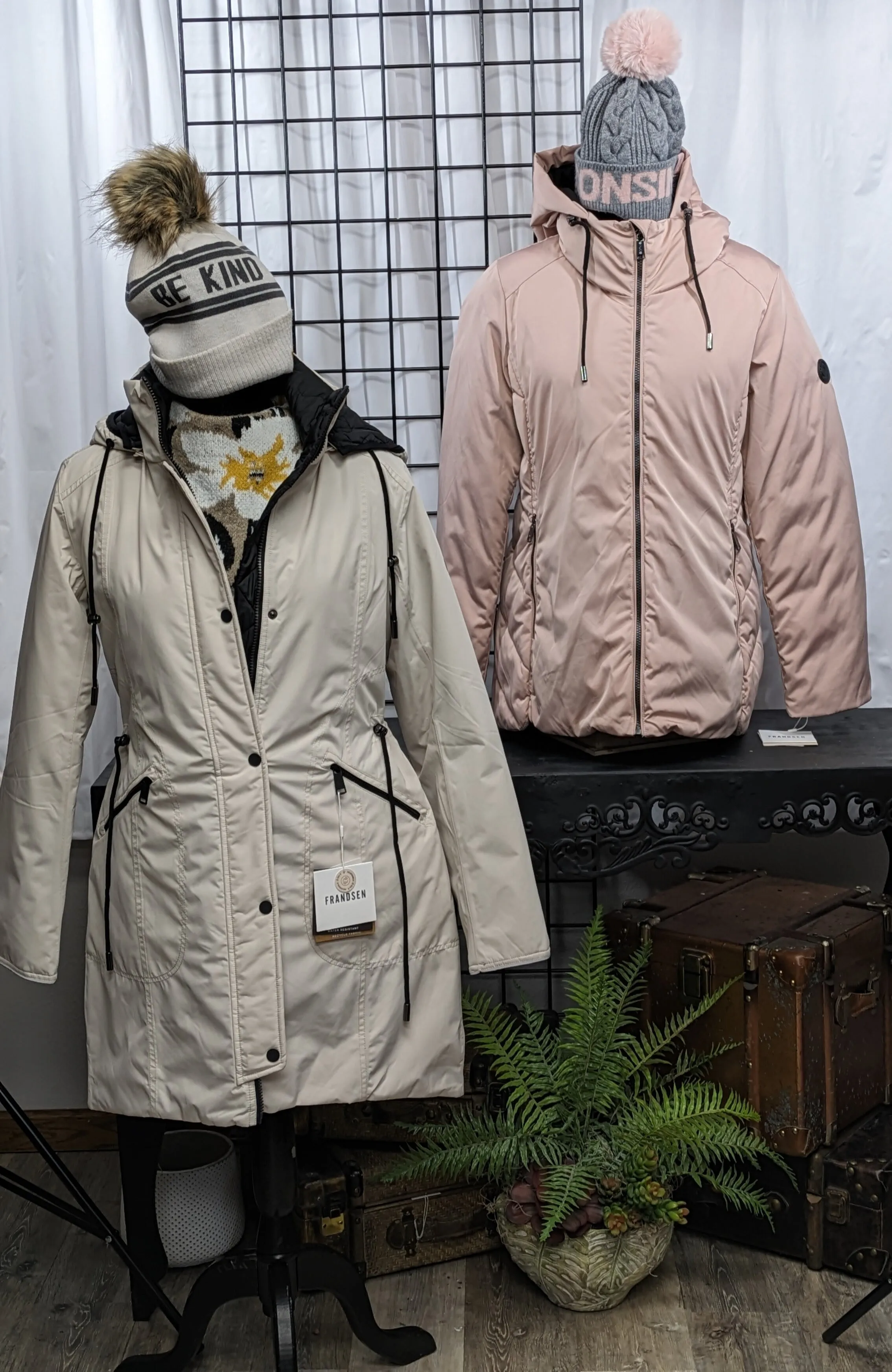 Frandsen Soft-Pink Down Filled Hooded Winter Jacket