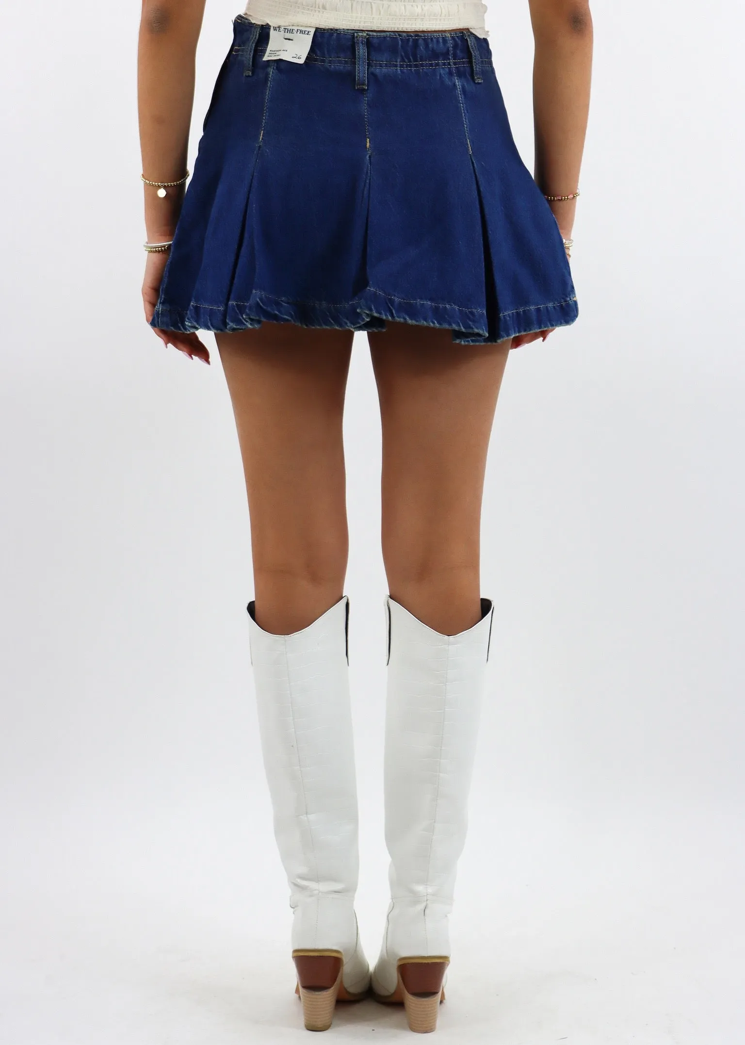 Free People Madison Ave Denim Mini Skirt ★ Dark Wash