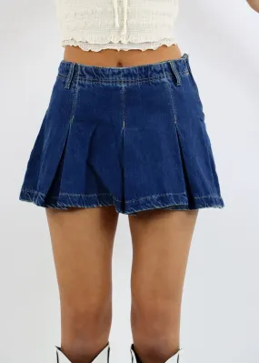 Free People Madison Ave Denim Mini Skirt ★ Dark Wash