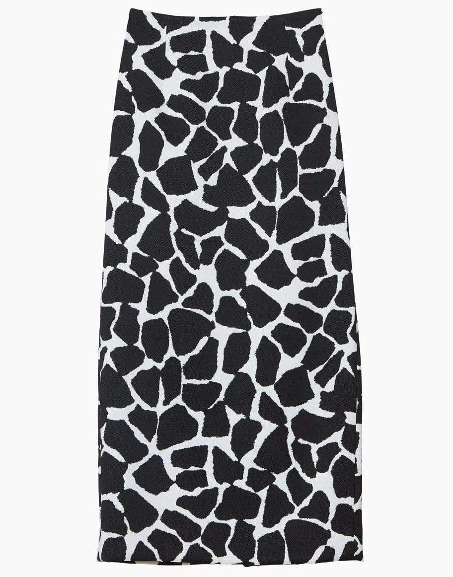 Giraffe Jacquard Pencil Skirt