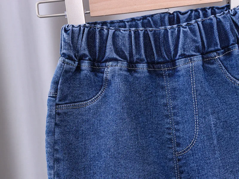 Girls Accented Jeans with Pearls