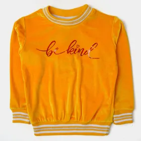 Girls Sweatshirt Be Kind - Yellow