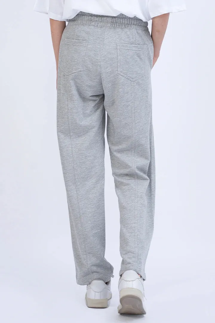 Grey Textured Knitted Trousers