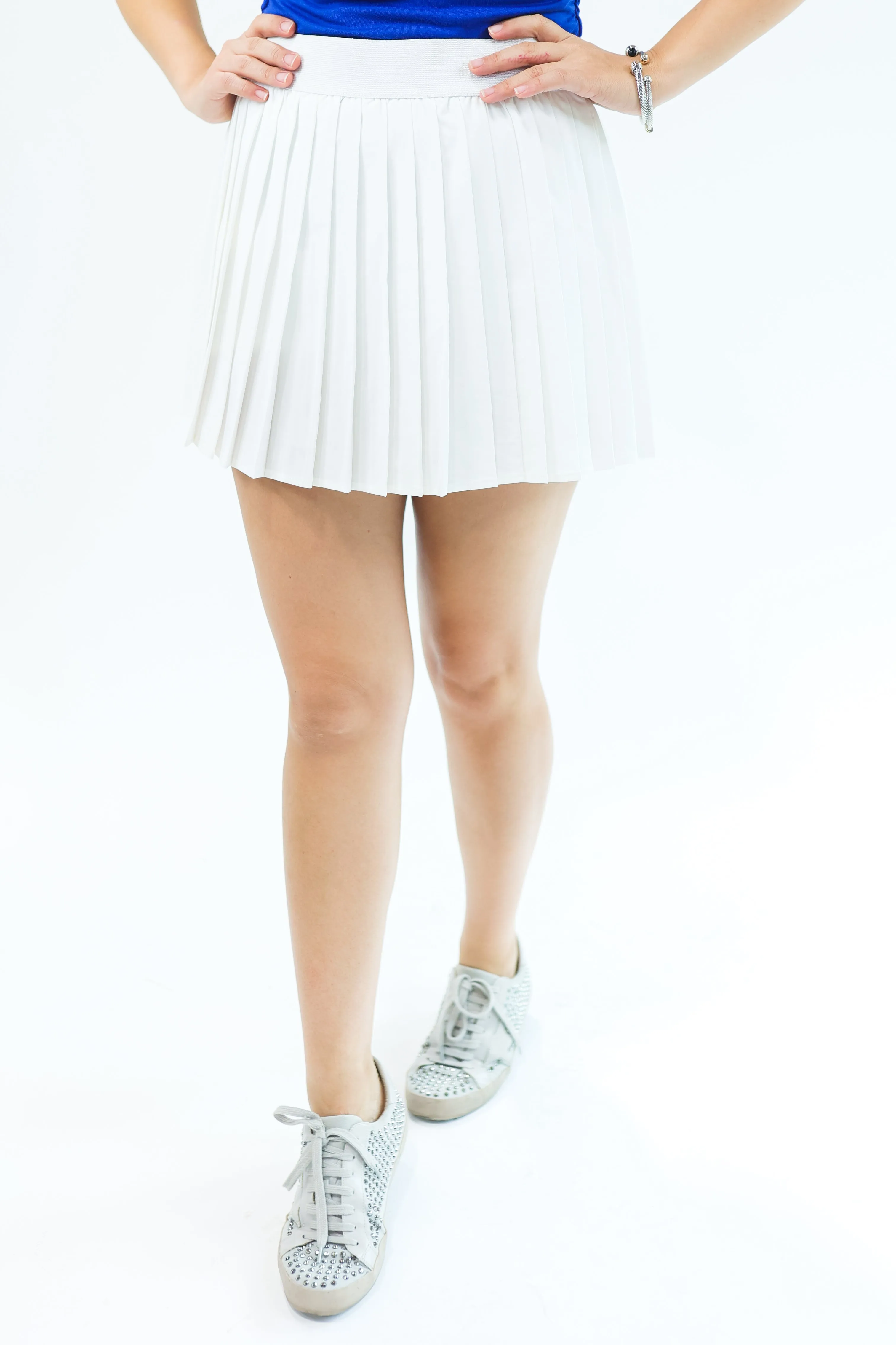 Hamptons Called Pleated Tennis Skort In White
