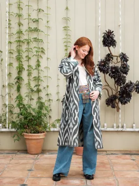 Handwoven Cotton Ikat Chapan - Reversible in Blues
