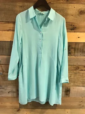 Janece Mint Flowy Pocket Shirt Dress