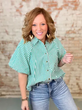Joni Stripe Button Up Top