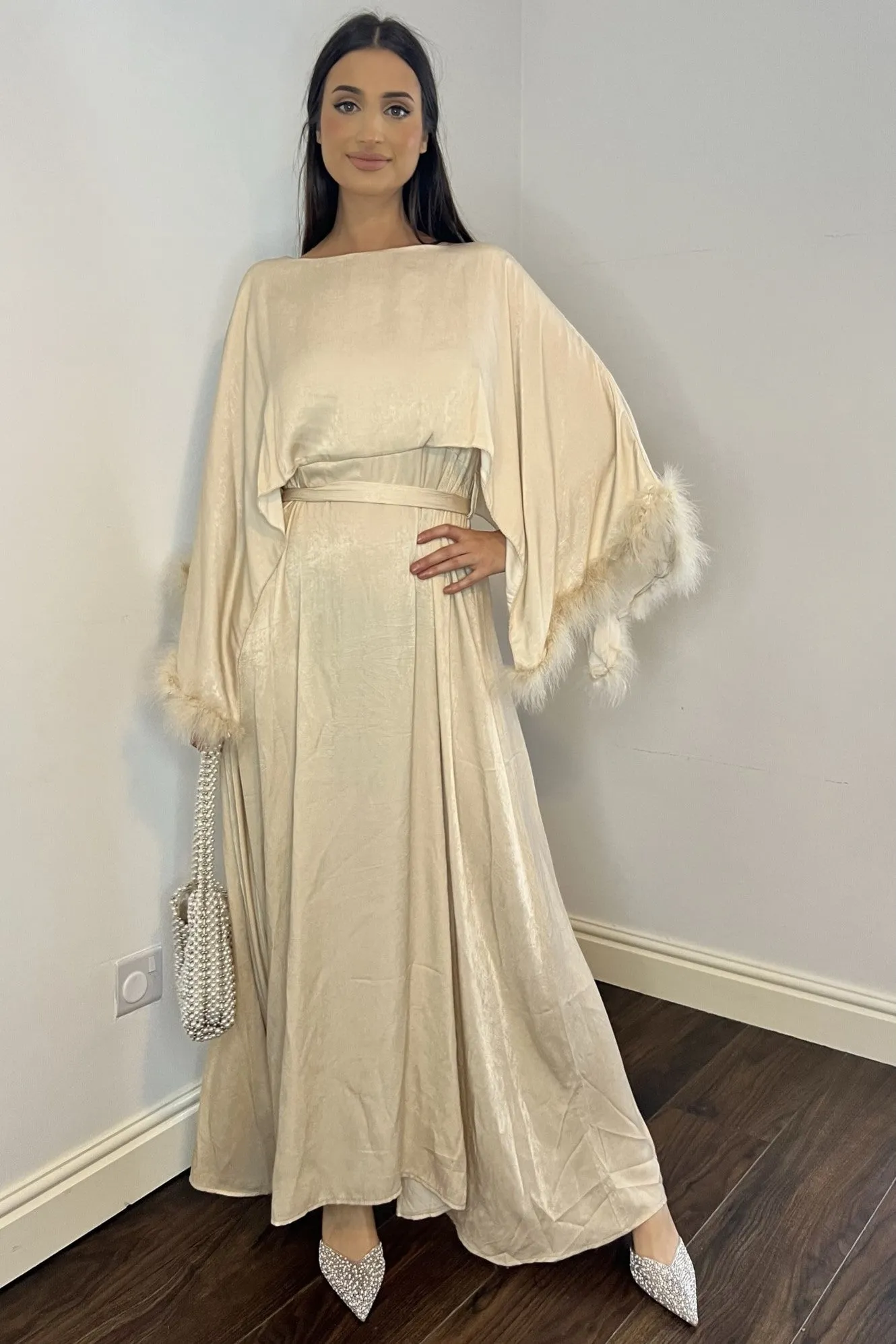 Kasheen Feather Dress - Cream