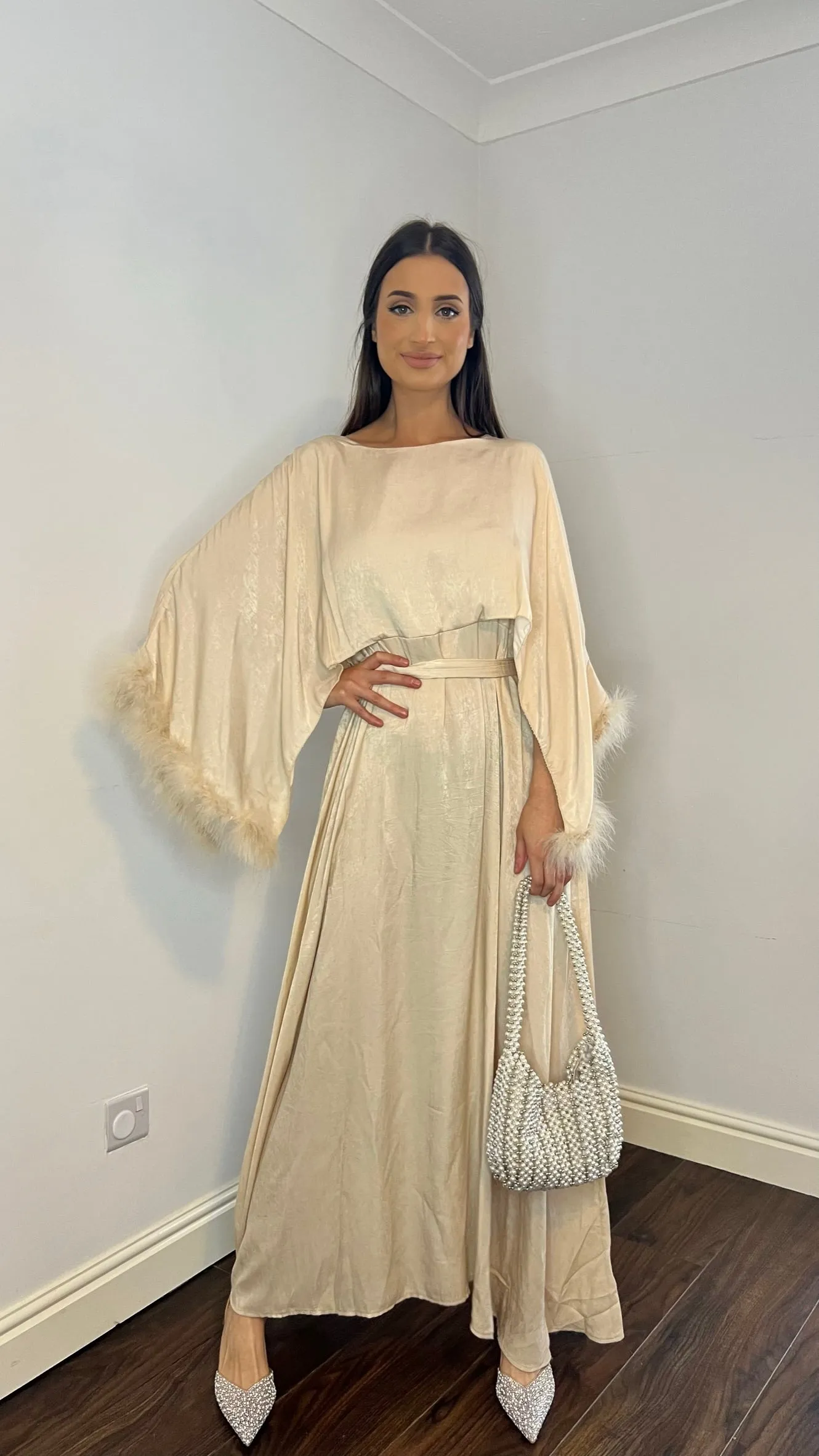 Kasheen Feather Dress - Cream