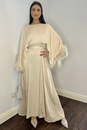 Kasheen Feather Dress - Cream