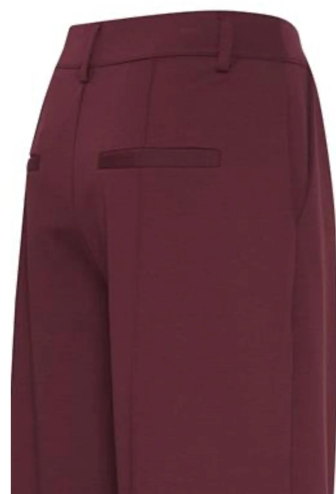 Kate Wide Leg Full Length Trouser - Port