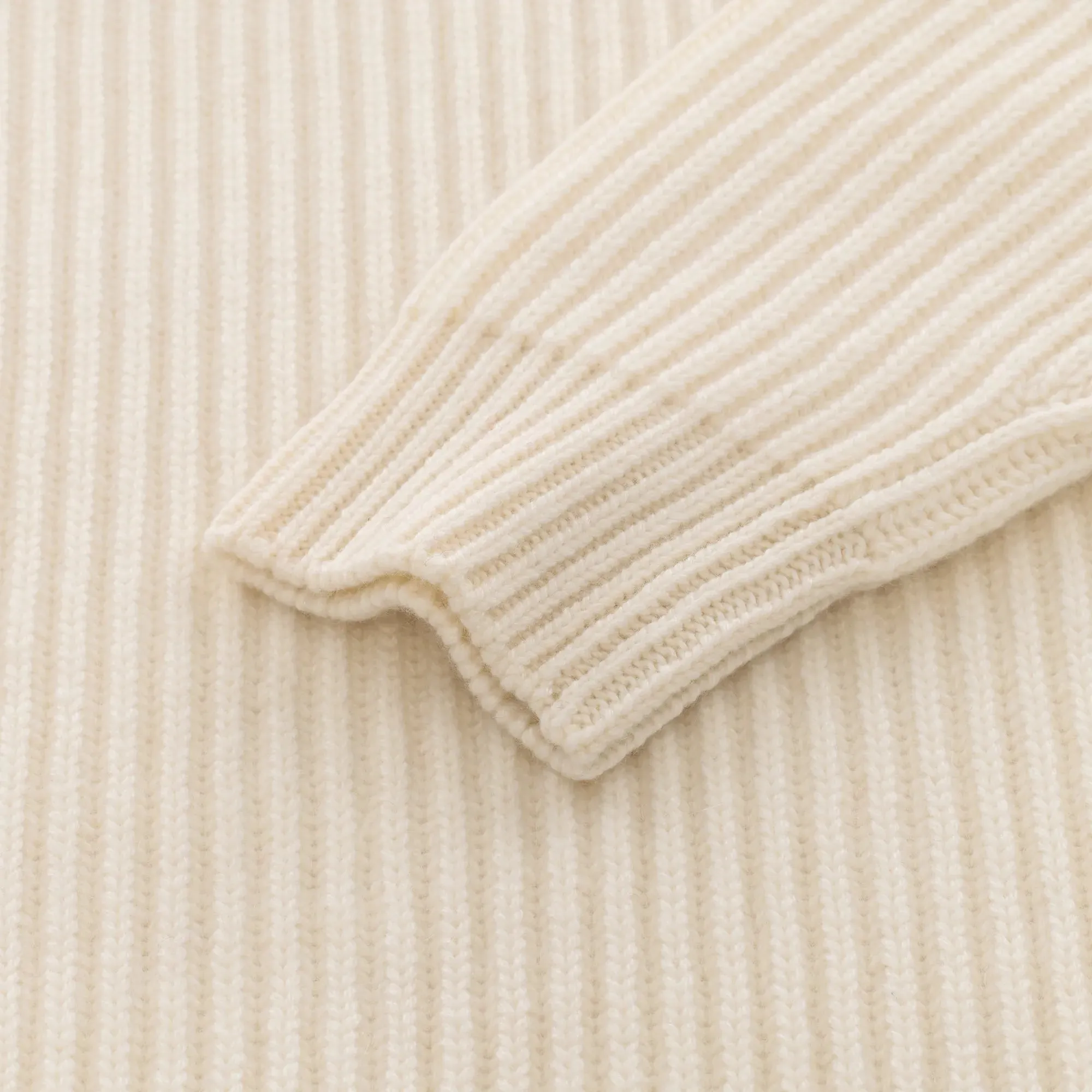 Knitted Turtleneck Sweater in White