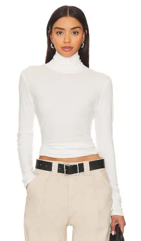 LA Made Roosevelt Turtleneck Tee in Ivory
