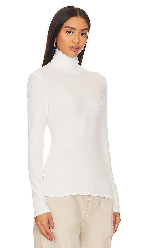 LA Made Roosevelt Turtleneck Tee in Ivory