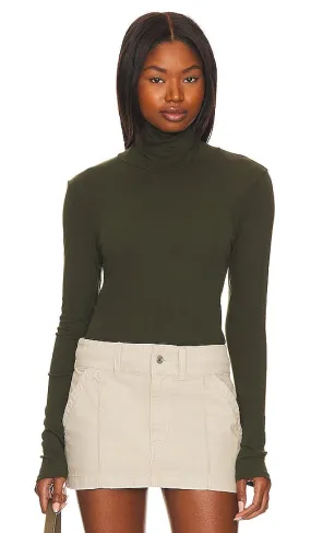 LA Made Roosevelt Turtleneck Tee in Olive