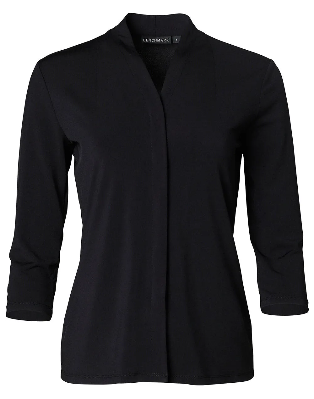 LADIES 3/4 SLEEVE STRETCH KNIT TOP ISABEL