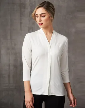 LADIES 3/4 SLEEVE STRETCH KNIT TOP ISABEL