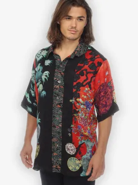 Landscape Mono Tree Men’s Silk Blend Shirt