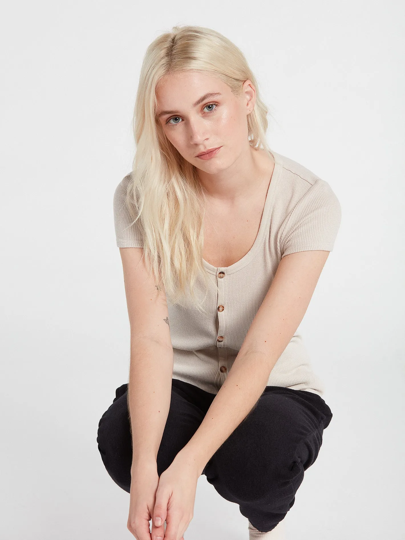 Lived In Lounge Thermal Short Sleeve Tee - Bone