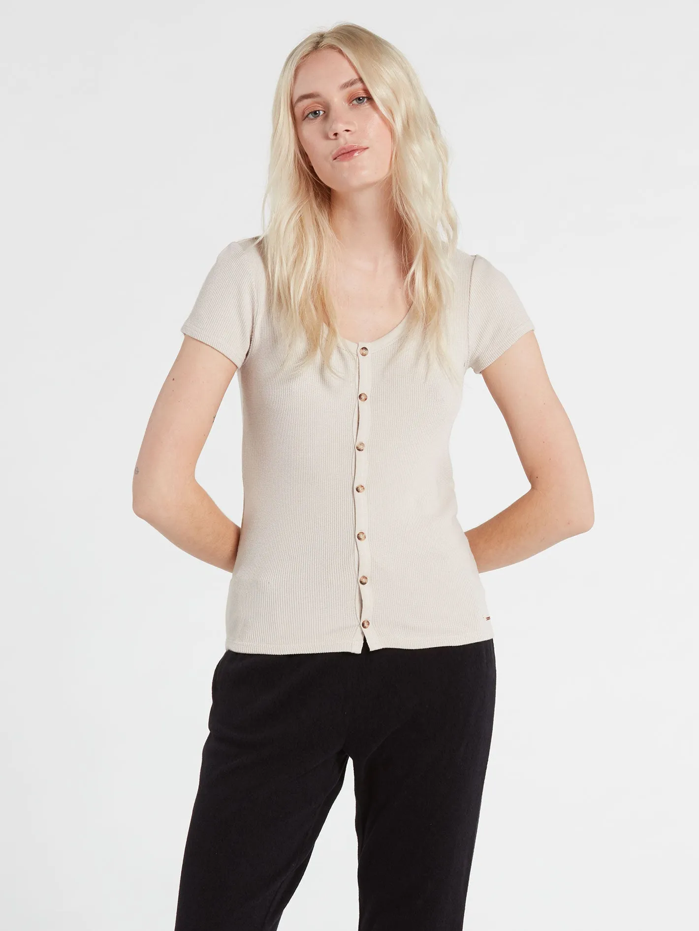 Lived In Lounge Thermal Short Sleeve Tee - Bone