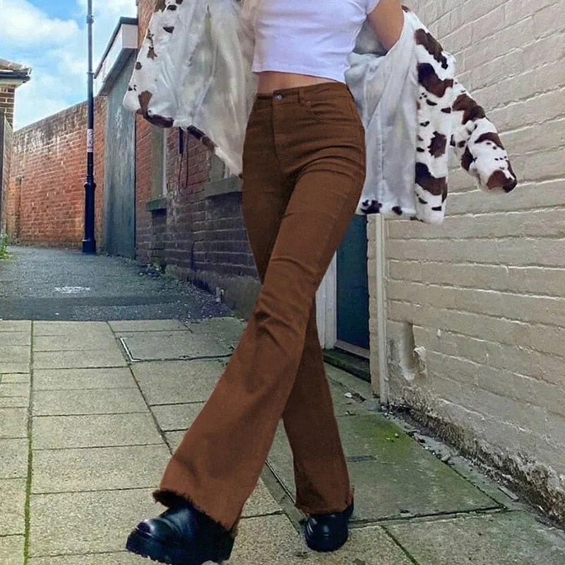 Long High Waist Streetwear Jeans