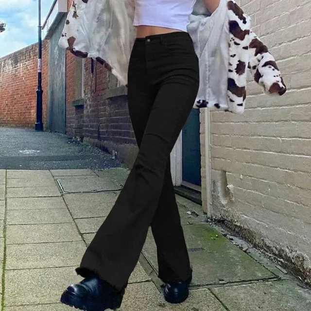 Long High Waist Streetwear Jeans