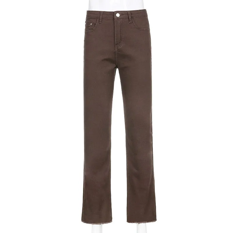 Long High Waist Streetwear Jeans