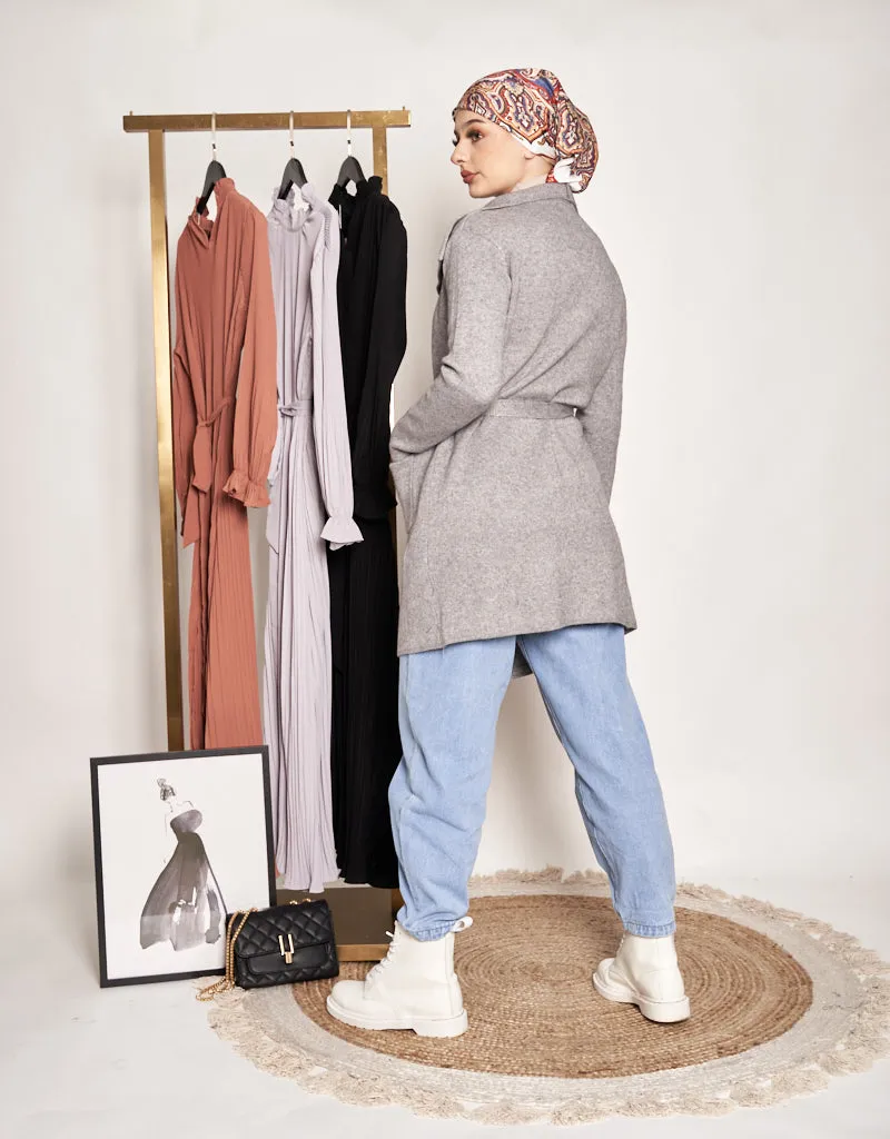 Long Wool Tie Cardigan