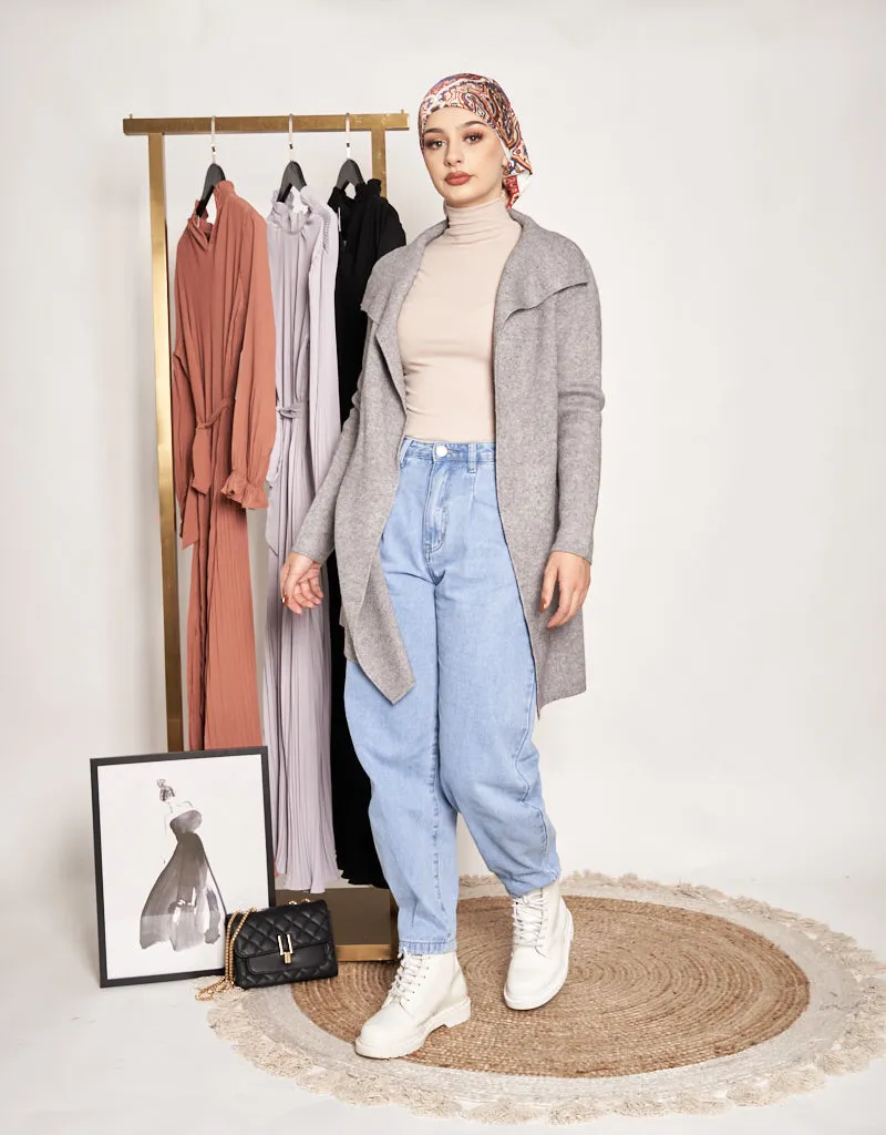 Long Wool Tie Cardigan