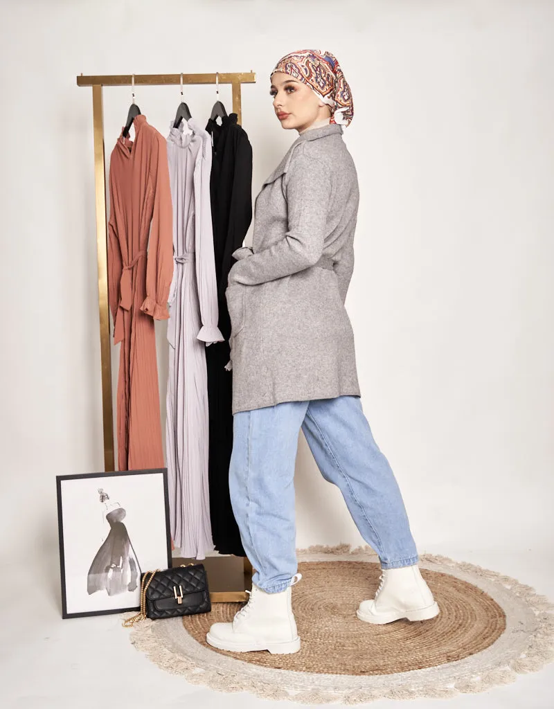 Long Wool Tie Cardigan
