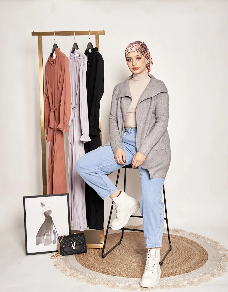 Long Wool Tie Cardigan