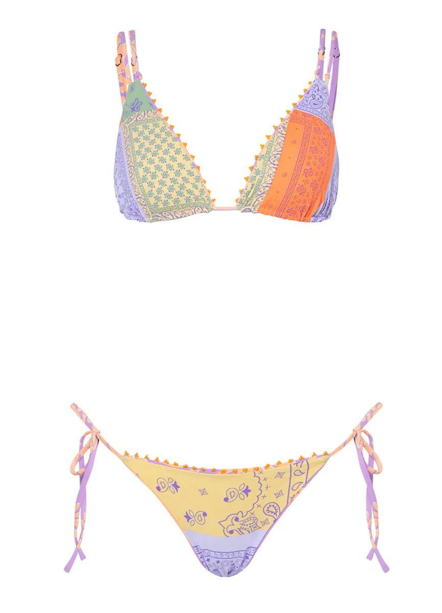 Maaji Lilac Ferns Brenda Sliding Triangle Bikini Top