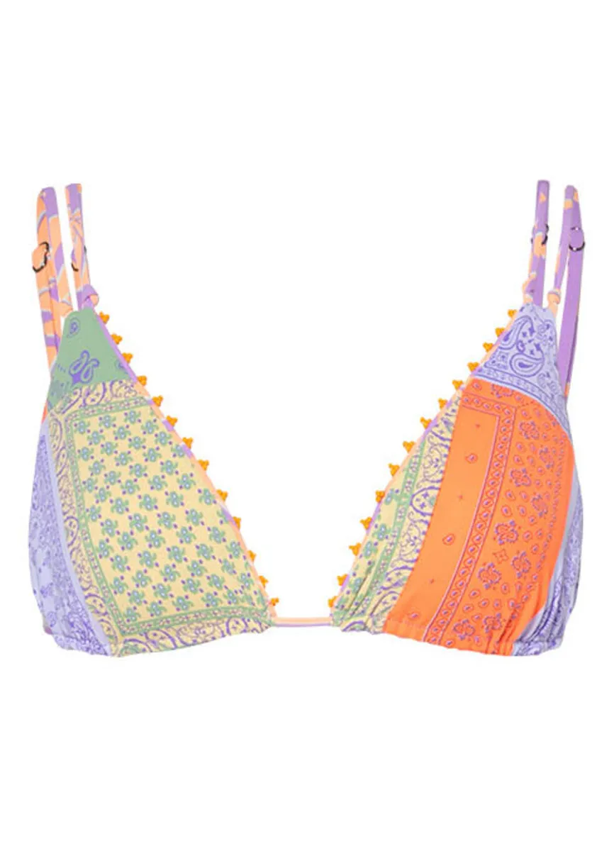 Maaji Lilac Ferns Brenda Sliding Triangle Bikini Top