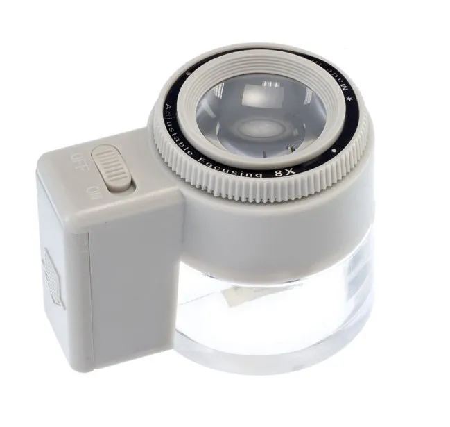 Magnifier - 8x Illuminated Adjustable Stand Magnifier With Scale