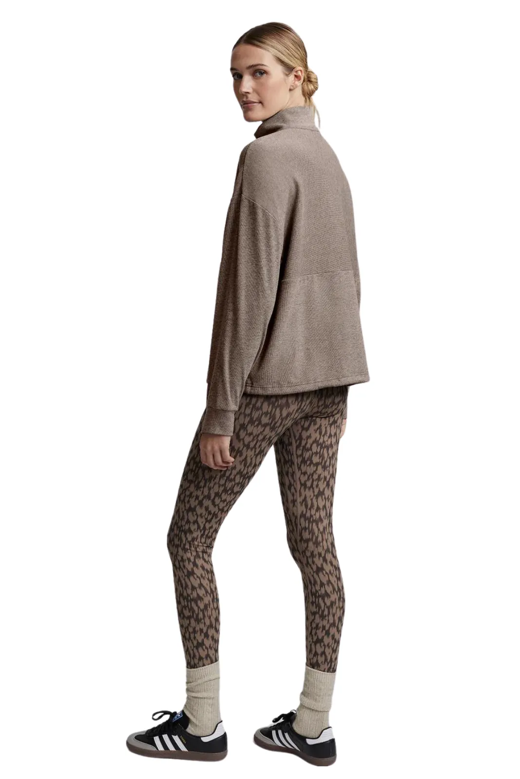 Maida Half Zip Midlayer, Carob Marl